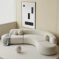 Modern Multiplayer Sofa Curved Sofa 3d model