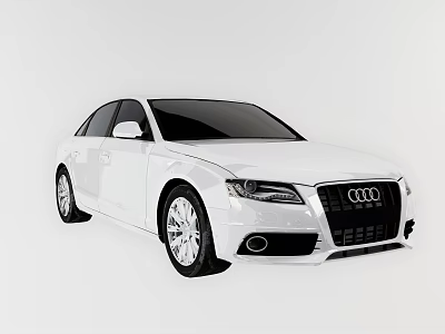 White Audi Sedan With Sleek Body Lines And Alloy Wheels Front Grille 3d model