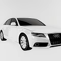 White Audi Sedan With Sleek Body Lines And Alloy Wheels Front Grille