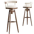 Elegant Modern Bar Stools With Wooden Frame And Upholstered Seat Design