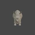 Rhinoceros 3D Model With Standing Pose And Detailed Gray Texture