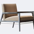 Modern Single Sofa With Upholstered Fabric Metal Frame Sleek Design 3d model