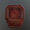 Traditional Tableware Set In Open Wooden Box With Compartmentalized Storage White Ceramic Bowls And Plates