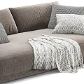 Modern Two Seater Sofa With Soft Pillows And Cozy Blanket Color Options