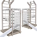 Kids Play Area with Climbing Net Slide Ladder and Ring for Children Fun