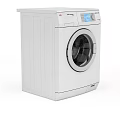 White Front Load Washing Machine With Digital Display And Control Panel 3d model