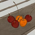 Fresh Red and Yellow Cherries Arranged on Bamboo Tray for Healthy Fruit Snacks