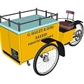 Yellow Delivery Cart For O Bailey & Sons Bakers With Company Name