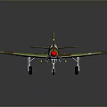 Camouflage Airplane Model With Green Brown Paint Red Nose Blue Cross And White Wing Stars