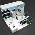 Timesolar 25 Modern Exhibition Booth With Solar Panels Display And Staff Lighting