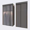 Modern Sliding Door Wardrobe With LED Lighting And Organized Storage Compartments
