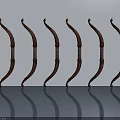 Six Brown Wooden Swing Doors Arranged Against White Background With Reflections