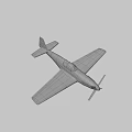 Silver Fighter Aircraft With Yellow Black Checkered Nose Blue Star Emblem On Wings And Propeller
