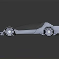 3D Rendered Futuristic Silver Car with Sleek Aerodynamic Design and Large Wheels