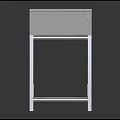 White Minimalist Entryway Side Cabinet Two Tier Design With Drawer Mesh Shelf