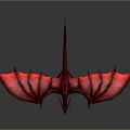 Red Dragon Mythical Creature Character With Majestic Wings In Dark Setting
