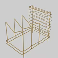 Gold Multi Tiered Metal Wire Rack with Sleek Design for Home Storage Organizer