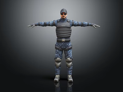 Tactical Soldier In Camouflage Gear Standing With Alert Military Dog Companion 3d model