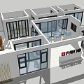 Modern 3D Interior Floor Plan With Open Rooms Large Windows And Furniture