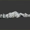 Detailed 3D Terrain Model Showcasing Snowy Mountain Peaks And Glacial Features