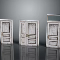 White Wooden Doors In Different Styles With Wood Grain Texture Single Double And Glass Panel