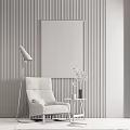 Nordic Single Sofa Casual Single Sofa Corner Table Combination 3d model