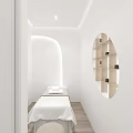 Modern Beauty Salon Interior With Treatment Bed Skincare Products And Professional Equipment