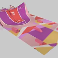 Colorful Skateboard Ramp With Red Arc Number 6 And Geometric Patterns