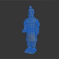 Ancient Terracotta Warrior Sculpture With Detailed Armor And Traditional Carving Craftsmanship