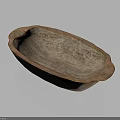 Handcrafted Oval Wooden Bowl With Natural Wood Texture For Everyday Household Use