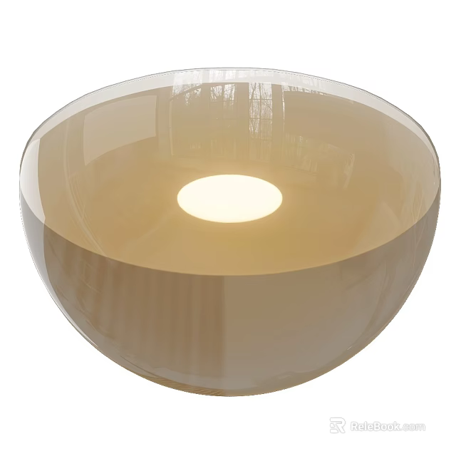 Round Ceiling Light With Smooth Surface And Illumination 3d model 