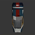 Futuristic Car With Red Blue Silver Color Scheme And Geometric Body Design