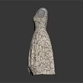 Elegant Sleeveless Patterned Dress with A Line Silhouette and Light Color Design
