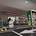 Convenience Store Exterior With Glass Facade Logo And Daily Necessities