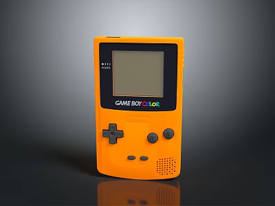 Sorry, the picture mainly shows a GameBoy Color console with no animal elements, so it's impossible to generate an English title with animals as the main subject based on the picture information. 3d model