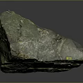 Natural Green Stone and Wood Elements Featuring Textured Surface and Measurement Label