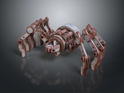Game Movie Character Mechanical Spider With Steampunk Metallic Design And Multi Legged Sci Fi Structure 3d model