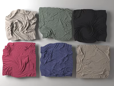 Colorful Fabric Textures With Various Patterns Arranged In Grid Layout 3d model