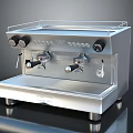 Modern Stainless Steel Coffee Machine With Control Panel And Knobs As Home Kitchen Appliance 3d model