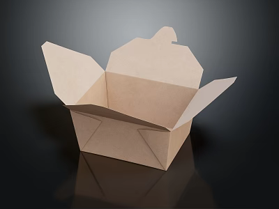 Decorative Ornament Set in Open Brown Paper Box for Home Decor 3d model