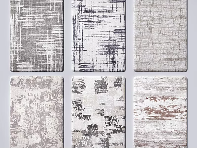 Square Rugs with Various Modern Textured Patterns in Neutral Tones 3d model