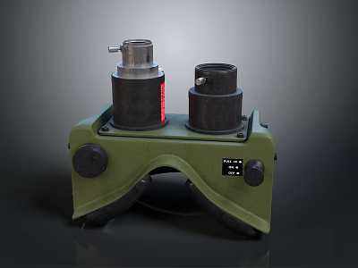 Green Mechanical Device With Two Cylindrical Components And Control Panel 3d model