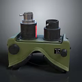 Green Mechanical Device With Two Cylindrical Components And Control Panel