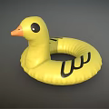 Yellow Duck Shaped Inflatable Swimming Ring Sports Equipment For Safe Water Floating