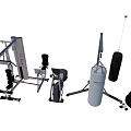 Variety of Sports Equipment Including Punching Bags Weight Benches and Fitness Gear