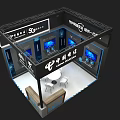 China Telecom Exhibition Booth With Modern Design And Digital Screens