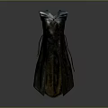 Dark Colored Sleeveless Dress With Unique Pleated Design And Tied Strings