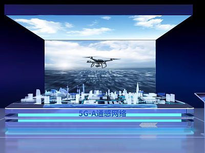 5G AloT Perception Network Sand Table With City Model Drone And Sky Ocean Projection 3d model