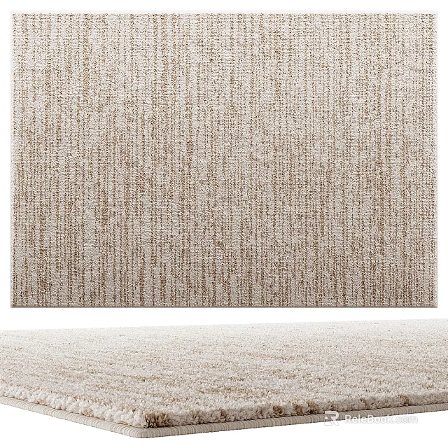 Stylish Square Carpet With Woven Texture And Neutral Tones For Living Space 3d model 