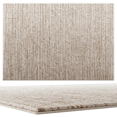 Stylish Square Carpet With Woven Texture And Neutral Tones For Living Space 3d model